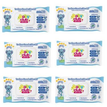 Imagem de Kit 6 Pacotes de Toalhas Umedecidas Baby Club Ultra Care Rn C/100 Toal