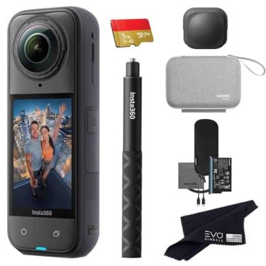 Imagem de Insta360 Pacote de viagem X5 - Câmera de ação 360 à prova d'água 8K com sensores de 48 MP de 1/3.3 cm, vídeo 8K 360 HDR, foto de 72 MP 360, lente única 4K | Pacote inclui estojo de viagem, bastão de