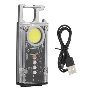 Imagem de Lanterna de chaveiro pequeno Alto brilho à prova d'água Luz recarregável USB Luz com abridor de garrafas Mini lanterna para camping Caminhadas Executando atividades ao ar livre