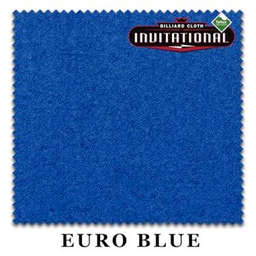 Imagem de Championship Invitational Teflon Bilhar mesa de bilhar pano de feltro - com pontos - trilhos pré-cortados - revendedor autorizado (azul euro, 2,1 m)