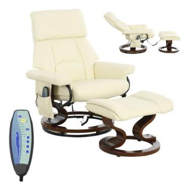 Imagem de Poltrona De Massagem Reclinável Apoio De Pés Bege Paris - Importway