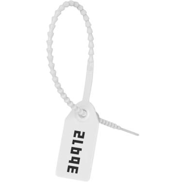 Imagem de Etiqueta descartável com 100 selos de plástico numerados impressos com números aleatórios para bolsa de vestuário, serviço, boutique, logística, mercadoria