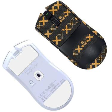 Imagem de Fita aderente para mouse cobertura total para Razer Viper V3 Pro, NOUKAJU bordas curvas arredondadas patins, kit de atualização de mouse profissional pré-cortado resistente ao suor autoadesivo