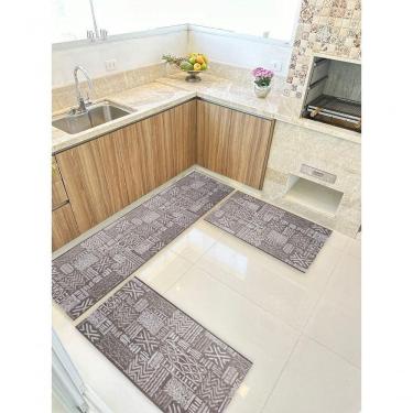 Imagem de Kit 3 Peças Pratik Jogo Cozinha Borda Infinita Não Derrapa Asteca Nomad