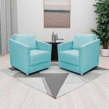 Imagem de Kit 2 Poltronas Decorativa Para Sala Recepção Manicure Consultório Cel