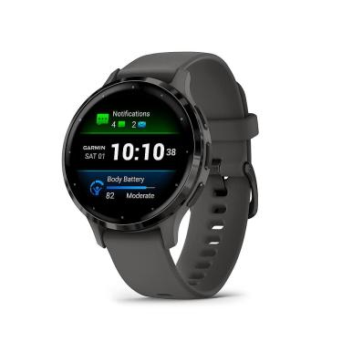 Imagem de Garmin - Venu 3S GPS Smartwatch 41 mm Polímero reforçado com fibra - Aço inoxidável e cinza seixo-010-02785-00