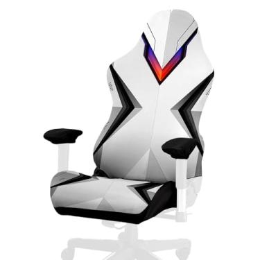 Imagem de Capa para cadeira de jogos, estilo Cyberpunk fixe, alta elasticidade, macia, fácil de instalar, capa de assento para cadeira de jogos com capa de apoio de braços - sem cadeira (B)
