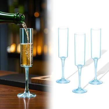 Imagem de BlueBark Taças de champanhe de plástico - 6 peças de taças de champanhe descartáveis de 170 g, taças de plástico para martini, decorações de casamento para recepção, decorações de formatura, grandes