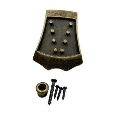 Imagem de KiBcsLic Tailpiece de bandolim para violão de 8 cordas com parafusos substitui acessório de instrumento estável para bandolins peça de reposição, Bronze