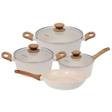 Imagem de Jogo De Panelas Cerâmica Fundo Triplo Indução Style Cook Mármol 4 Peças - Mimo Style