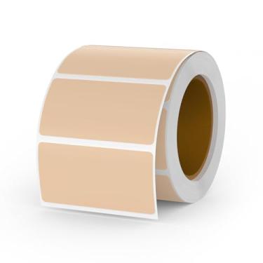 Imagem de YIKIADA Etiquetas térmicas diretas cáqui vinil 1 x 5 cm autoadesivos retangulares rolo à prova d'água adesivos para impressora etiqueta de nome para código QR DIY endereço de escritório 500 peças