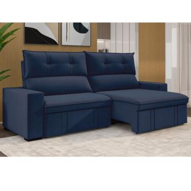 Imagem de Estofado 3 Lugares Retrátil E Reclinável 207cm Bruges Azul