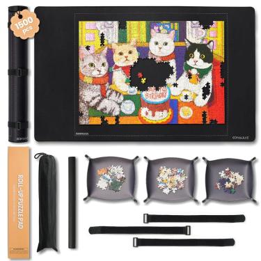 Imagem de Puzzle Mat Roll Up Odyssolve com 3 bandejas de classificação de 1500 peças