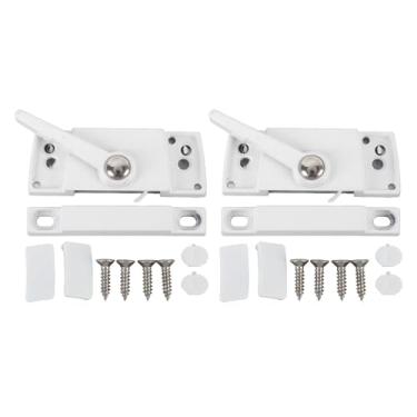 Imagem de Janela deslizante Bloqueio de came de serviço pesado Came de segurança Bloqueio Anti -Pry Casement Janela trava para segurança de zinco de zinco Liglo de alumínio 2 Conjunto (Branco)