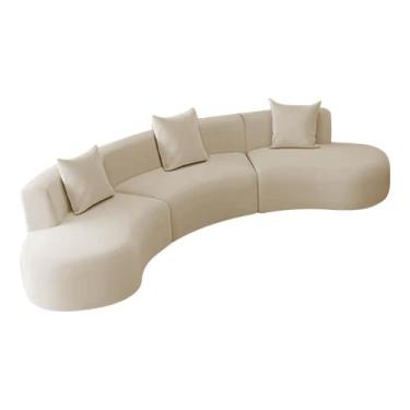 Imagem de Kit Sofá Modular 4 Lugares 360cm Moderno Curvo Orgânico Duna Bouclé - 
