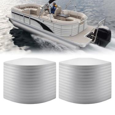 Imagem de MXSAG 2 peças Pontoon Boat Marine Aluminum 90 Round Corner Cap Casting #4504G