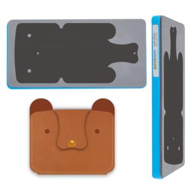 Imagem de SUPERDANT Carteira de couro para filhotes de cachorro, cortada, de couro, cortador de matriz, bolsa fofa com design de animal, cortador de madeira, artesanato, para homens, mulheres, cartolina
