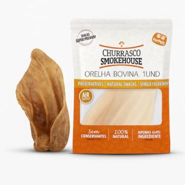 Imagem de Orelha Bovina Natural Premium Churrasco SmokeHouse Pestisco Defumado para Cães