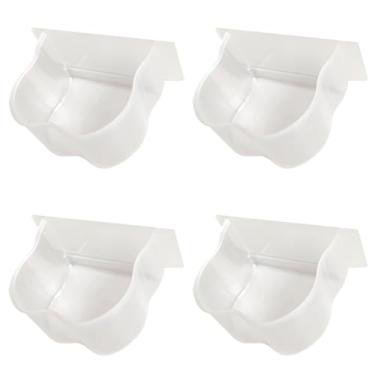 Imagem de 4 peças de copos de alimentação para pássaros, prato de plástico, alimentador de pássaros, coração, gaiola de pássaros, copo de comida de papagaio, tigela de alimentação de papagaio, transparente