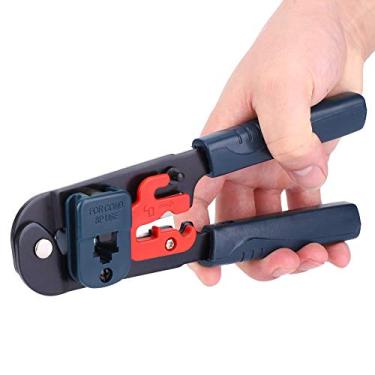 Imagem de Alicate de crimpagem, profissional construção em aço HT208M 190mm comprimento rede elétrica crimpagem ferramenta ratcheting fio terminal crimper com punho ergonômico para