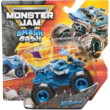 Imagem de Monster Jam Megalodon Smash & Bash Die-Cast Monster Truck – Real Action Crash Reset Vehicle, 1:64 Scale, Series 01