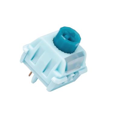 Imagem de MELETRIX Interruptor de teclado WS BigLucky, interruptores táteis mecânicos pré-lubrificados de 5 pinos com interruptor de chave difusor de LED para teclado mecânico MX 35 peças (azul)