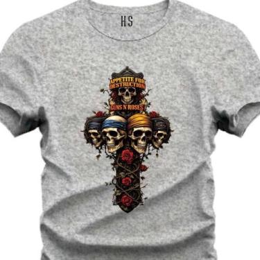 Imagem de Camiseta Personalizada Plus P ao G3 Guns N' Roses Cruz e Caveira - Hs,