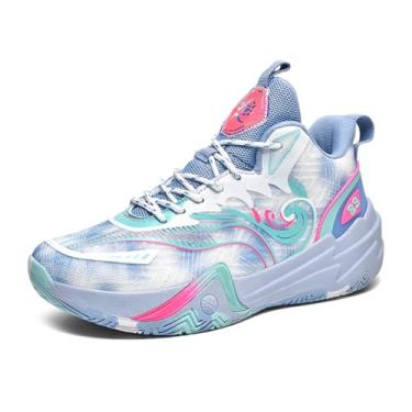 Imagem de Novetra Tênis de basquete masculino antiderrapante, calçado esportivo com sola de borracha, adequado para treinamento ao ar livre(Blue1,43 BR)