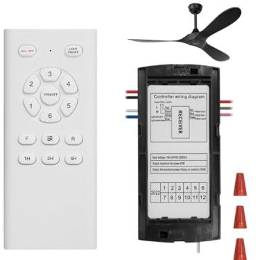 Imagem de Kit de controle remoto para ventilador de teto, tamanho pequeno, velocidade universal, luz e temporização, controle sem fio 3 em 1, para ventiladores de teto, controle remoto de luz