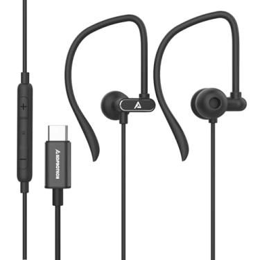 Imagem de ADPROTECH Fones De Ouvido Usb C Com Microfone, Fio, Para Esportes E Corrida, Ganchos Controle Volume, Compatível Iphone 16/15, Samsung, Google Outros Smartphones, Preto