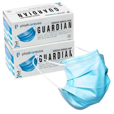 Imagem de Máscaras faciais PlastCare USA 4 camadas ASTM nível 3 descartáveis azu