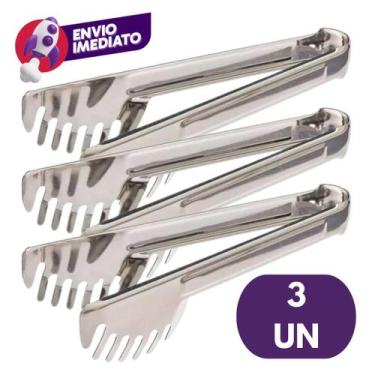 Imagem de Kit Pegador Massa Serrilhado Universal 20Cm Em Aço Inoxidável Para Mas