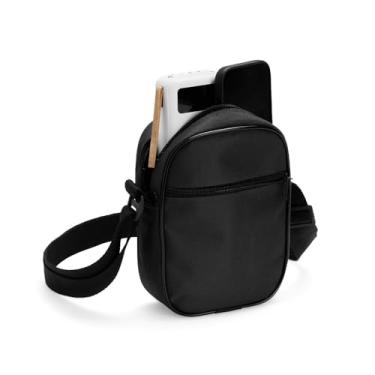 Imagem de Shoulder Bag Mini Bolsa Tiracolo Pochete Transversal Alça de Ombro Necessaire Unissex (Preto)