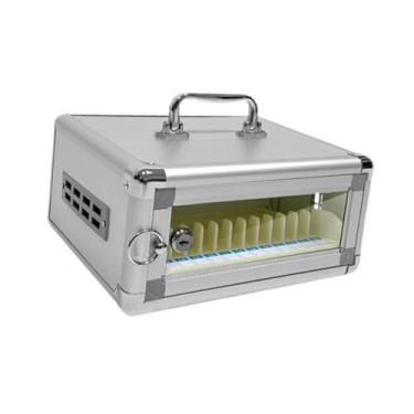 Imagem de Generic Armário de armazenamento de telefone com alça e trava de segurança, porta transparente, caixa de armazenamento de telefone celular montada na parede, 12 Vagas