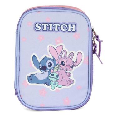 Imagem de Estojo 100 Pens Escolar Juvenil  Stitch Atoalhado