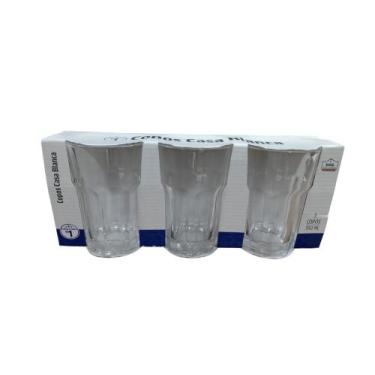 Imagem de Kit 3 Copo De Vidro Multiuso 350ml Resistente Qualidade - DDG