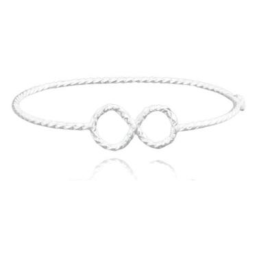 Imagem de Bracelete Fio Torcido Detalhe Infinito De Prata 925 Italiana - Loja Da