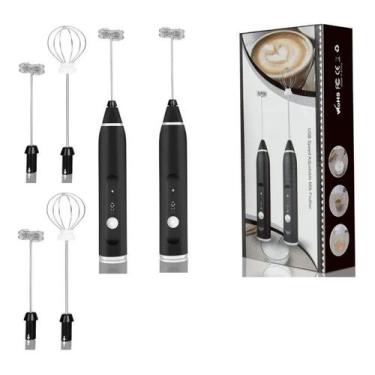 Imagem de Pacote de 2 batedeiras para café e espuma de leite com bateria recarre