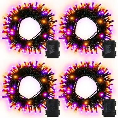 Imagem de Luzes de corda de Halloween DealBeta Laranja Roxo 4x5m 200 LEDs