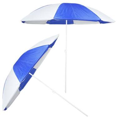 Imagem de Kit 2 Guarda Sol de Praia Piscina Jardim Camping 1,80 Metros Azul/Bran