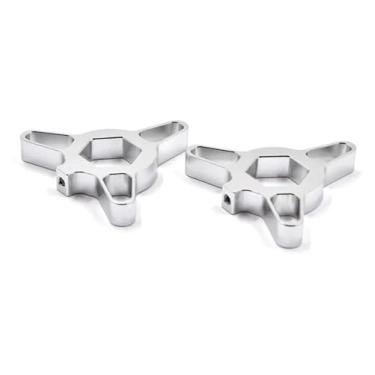 Imagem de BYYINGSUS Ajustadores universais de pré-carga de garfo dianteiro de corrida de motocicleta 14 mm 17 mm 19 mm 22 mm compatível com R1 R3 (14 mm prata)