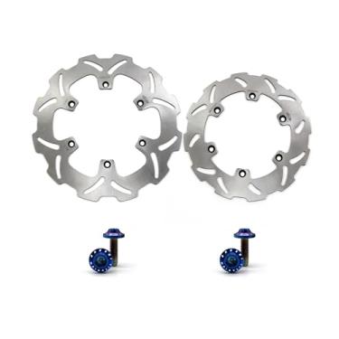 Imagem de Arashi Discos de freio dianteiros traseiros rotores com parafusos de montagem para Suzuki RM125 RM250 1989-1999, RMX250S 1992-1998, DRZ400E DR-Z400E 2000-2008, DRZ400S DR-Z400S 2000-2000-2009