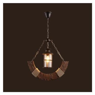 Imagem de Retro Wood E27 LED Lâmpada de teto Lustre industrial antigo Iluminação de bar Luminária pendente Luzes pendentes, Luzes pendentes modernas