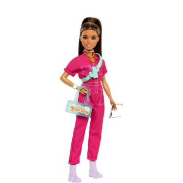 Imagem de Boneca Barbie O Filme Morena Terno Rosa Moda Fashion Colecionável - MA