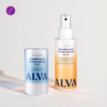 Imagem de Kit Transição Cristal Natural Alva Desodorante Stick 120g Sem Perfume 