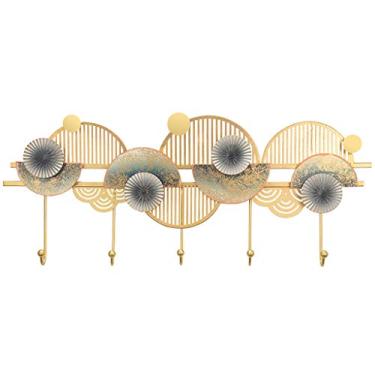 Imagem de Cabide de parede para cabide montado na parede, gancho para porta, moderno, criativo, cabide de ferro de 72 cm de comprimento (5 ganchos) cabide moderno montado na parede