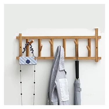 Imagem de Cabide montado na parede comprimento 60 cm com 6 ganchos, cabide para casacos, chapéus, chaves, toalhas, usado no quarto, sala de estar, entrada, suporte de parede moderno (cor: B) (A)