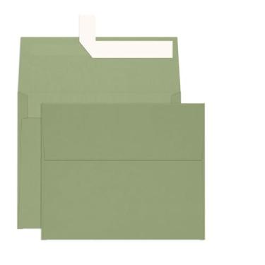 Imagem de Pacote com 100 envelopes A2 verde sálvia, Goefun 120 g/m², envelopes para cartões comemorativos 120 g/m2, autoselável para imprimir para cartões de 10 x 14 cm, fotos, convites, casamentos, formatura