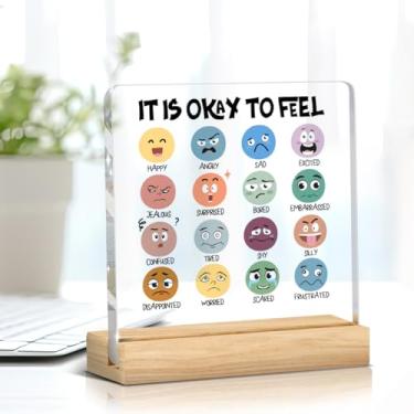 Imagem de Placa de decoração de canto calmante decoração de mesa sentimentos placa acrílica aconselhamento escritório deve ter conselheiro escolar presentes de saúde mental terapia decoração de escritório