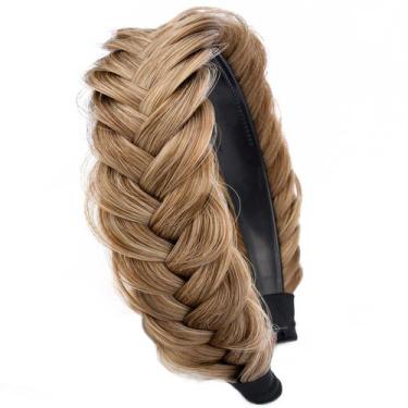Imagem de Bandana DIGUAN Wide Messy Braided Synthetic Hair Dirty Blonde